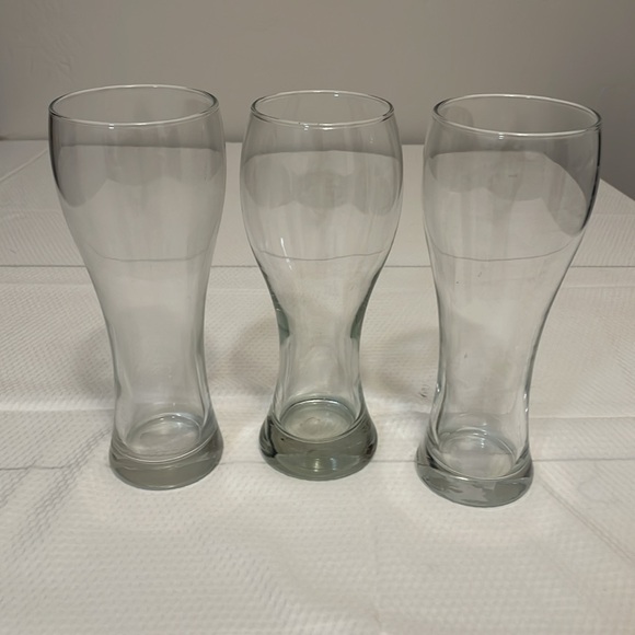 Set of 3 Clear Glass 24 oz Pilsner Beer Glasses - Picture 2 of 4